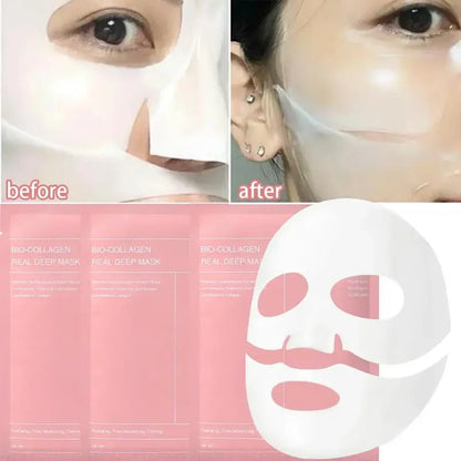 Bio Collagen Face Mask Set - Shrink Pores & Deep Hydration for Radiant Skin (20/10/5 Pcs)